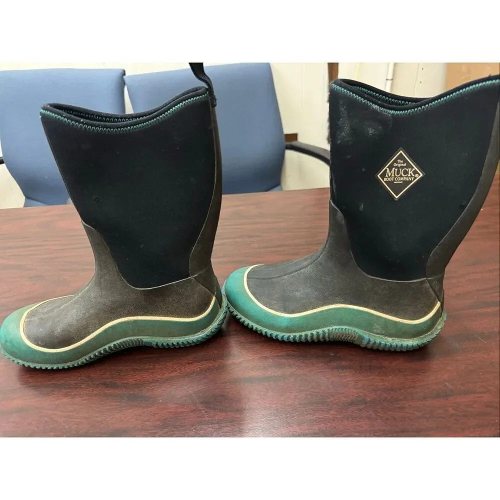 The Muck Boot Company Kids Black and Green Muck Boots